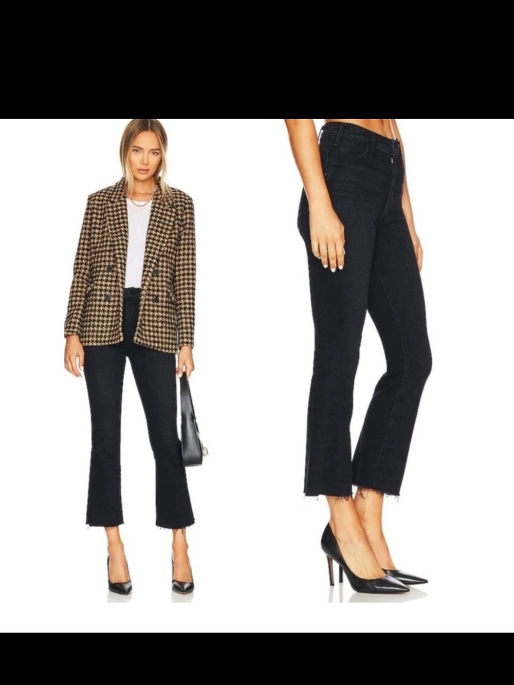 MOTHER The Hustler Ankle Fray Black Jeans 26